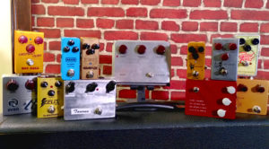 A Klon Centaur and a selection of Klones pedals